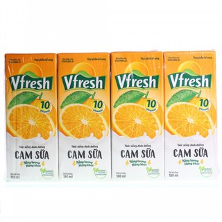 Lốc 4 Hộp Nước Cam Sữa Vfresh 180ml/hộp