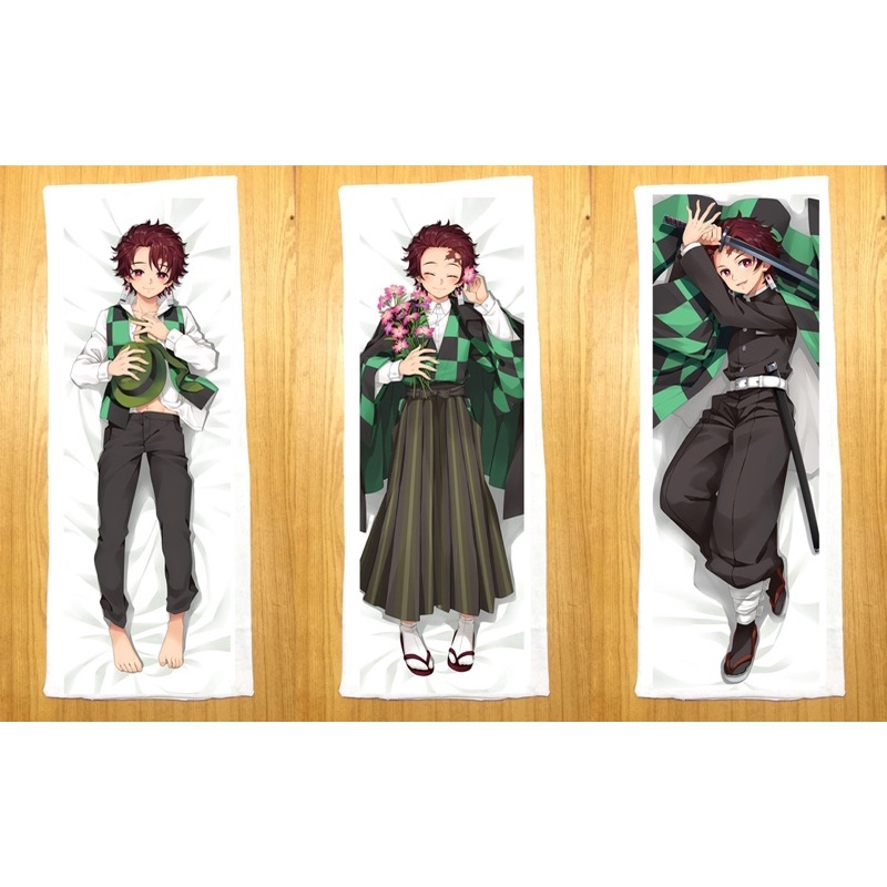 Gối ngủ anime Kamado Tanjirou dài 40cm x 1m /Gối ôm Kimetsu no yaiba Kamado Tanjirou