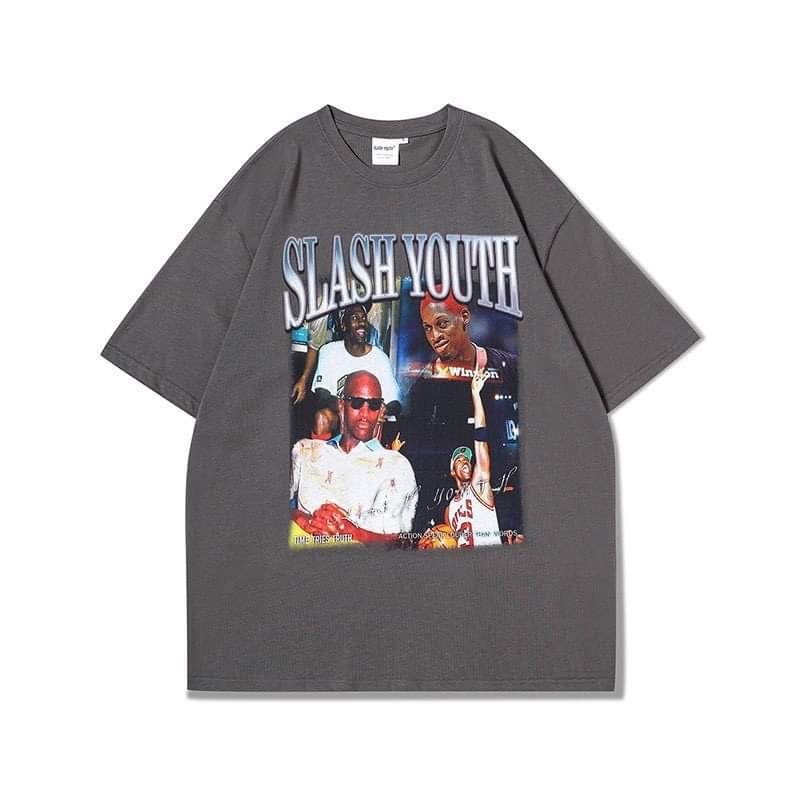 Áo Phông Slash PEONYB Unisex [FREESHIP]  Thun dáng ngắn tay lỡ form rộng in hình bóng rổ vintage cá tính Ulzzang