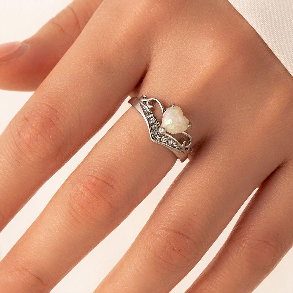 QQMALL Nhẫn Mở Hình Trái Tim / Bướm Vintage Cho Nữ