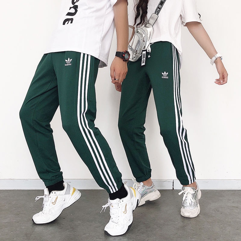 Quần Thể Thao Adidas 100% Origianl Thêu Logo Kẻ Sọc Cổ Điển Cho Cặp Đôi