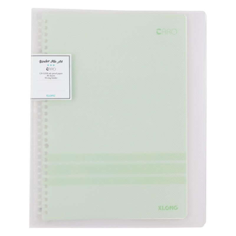 Sổ còng Klong A4 30 lỗ bìa nhựa kèm 40 tờ giấy Caro/Dot grid dùng để viết bài, take note, bullet journal