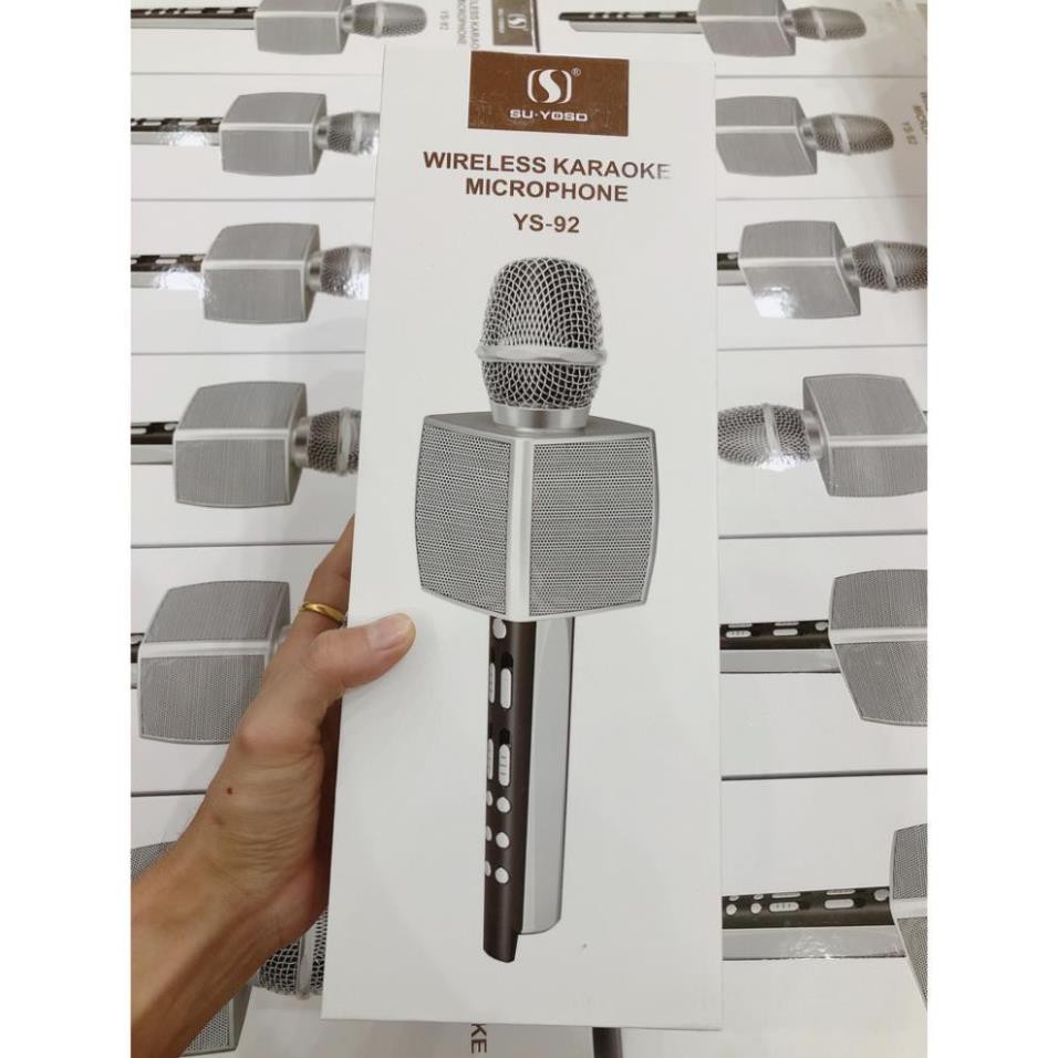 MICRO KARAOKE BLUETOOTH YS 92 - MICRO KHÔNG DÂY CAO CẤP - ÂM THANH SỐNG ĐỘNG - LIVESTREAM - THẺ NHỚ - GHI ÂM 🍁FREE SHIP🍁