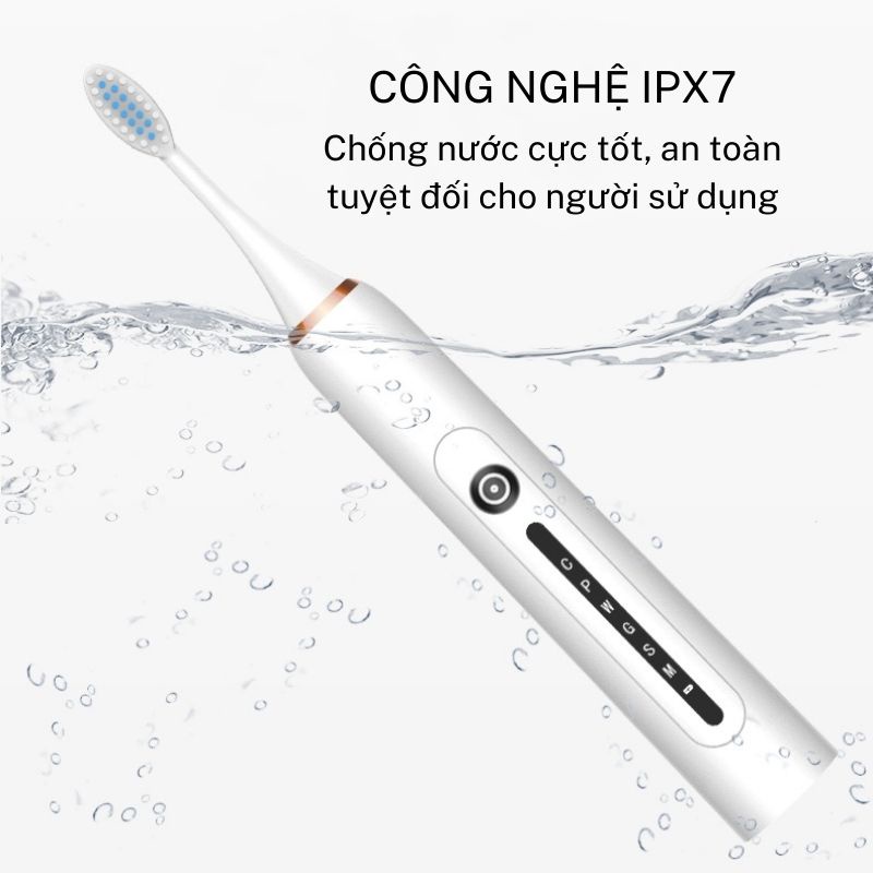 Bàn chải điện đa năng thông minh JIASHI 6 chế độ chăm sóc răng IPX7 chống nước tốc độ quay 42000 vòng/phút BCD02