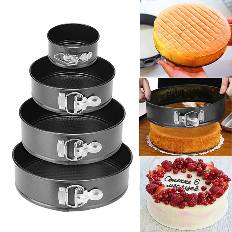 Khuôn làm bánh hình tròn bằng thép carbon đáy không dính tháo được và công tắc