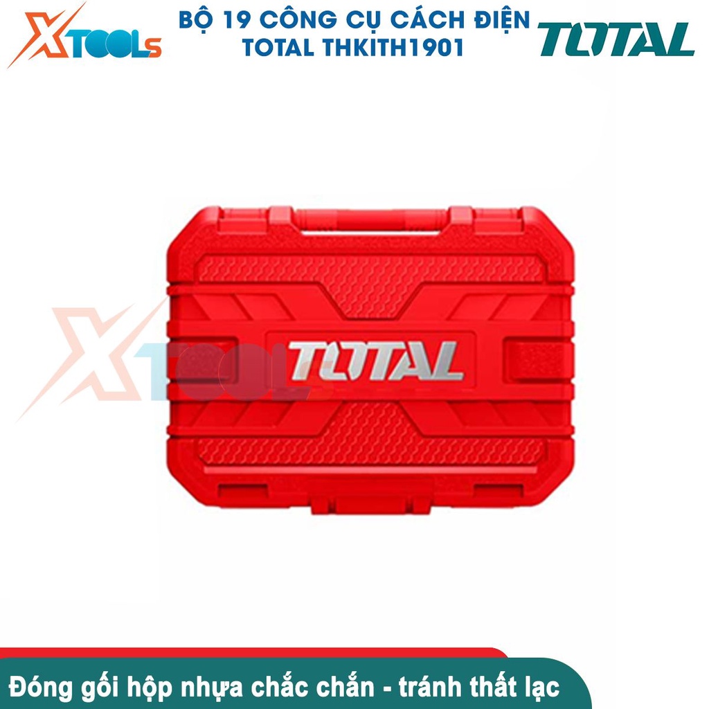 Bộ 19 công cụ cách điện TOTAL THKITH1901 cách điện 1000V, chứng nhận VDE/GS nhiều dụng cụ tiện ích [CHÍNH HÃNG][XTOOLS]