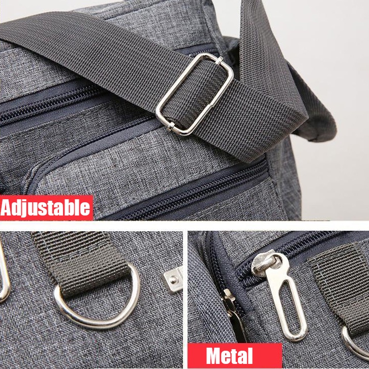 Túi Đeo Chéo Canvas Ngăn Rộng Nhiều Ngăn Thời Trang Nam Tính kj005