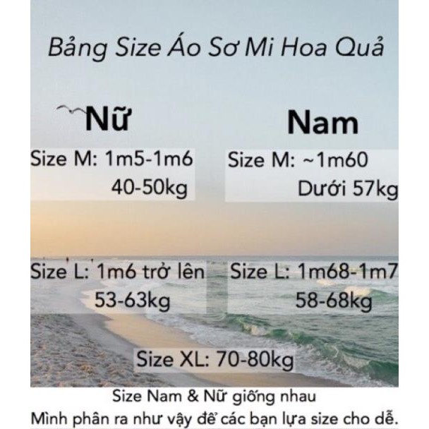 Áo sơ mi hoa lá đũi đi biển mặc đôi nhóm - cây dừa trắng ་