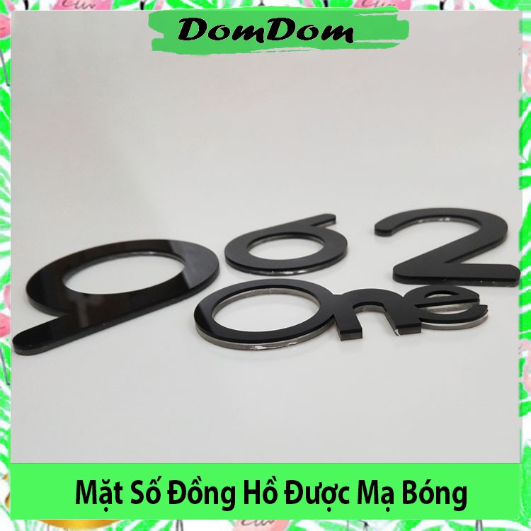 Đồng hồ dán tường, mặt kim loại bóng cao cấp dán tường 3D trang trí nhà cửa - Domdom Store