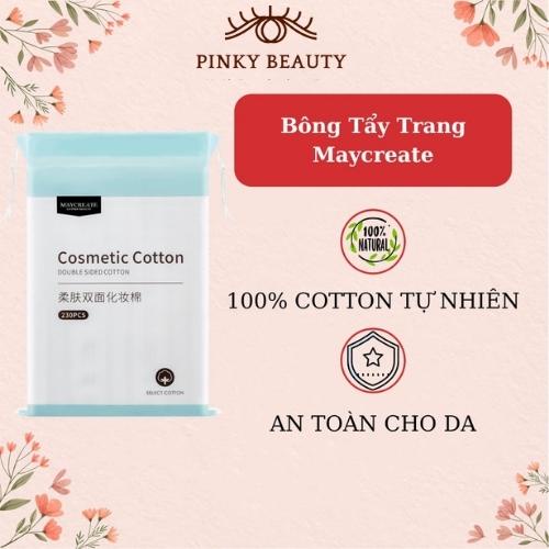 Bông tẩy trang cosmetic Cotton Pinky Beauty 230 Miếng 3 Lớp Mềm Mại