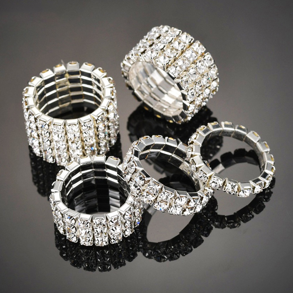 Nhẫn Đeo Ngón Chân Co Giãn Đính Đá Pha Lê 2 Hàng Thời Trang Cho Nữ