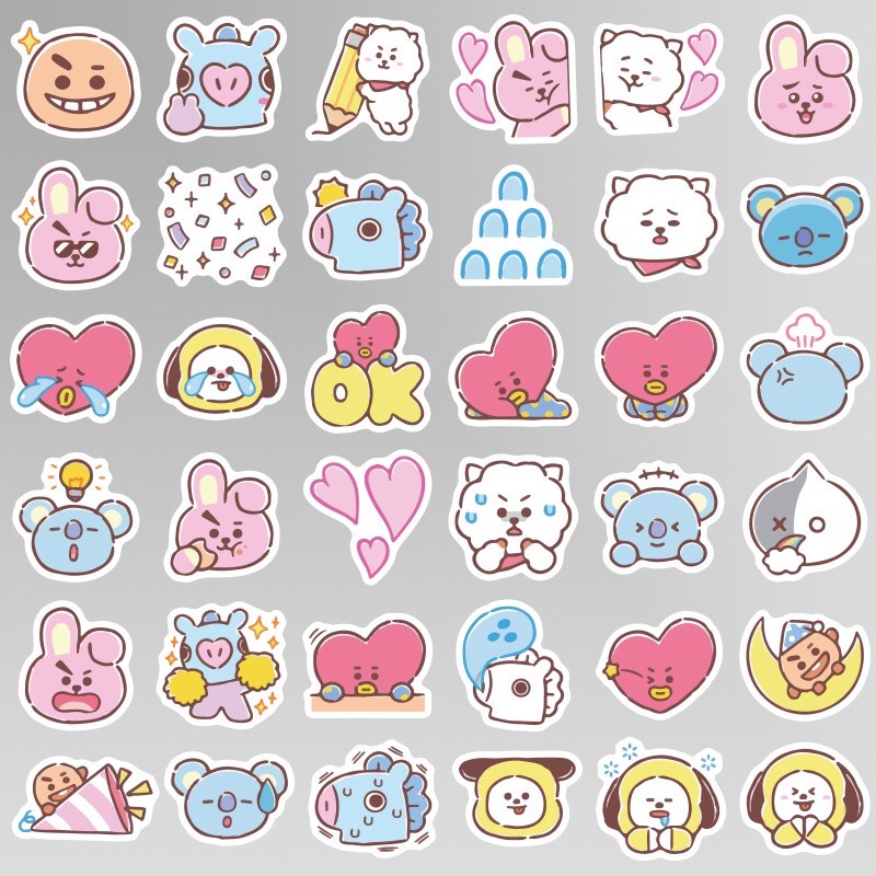 [A13] 10 Sticker  BTS - BT21 Dán Tập Vở, Sổ Tay, Decor Bàn Học...Ins Giasico