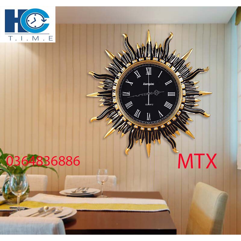 Đồng hồ treo tường trang trí Ông Mặt Trời decor MTX kích thước 65x65 cm
