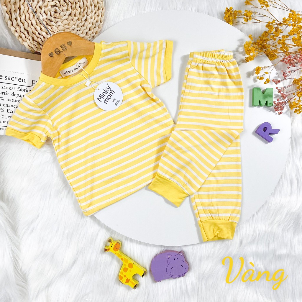 SALE! BỘ TAY CỘC QUẦN DÀI KẺ DỌC MINKY MOM CAO CẤP MỀM MỊN CHO BÉ MÃ TNQDS