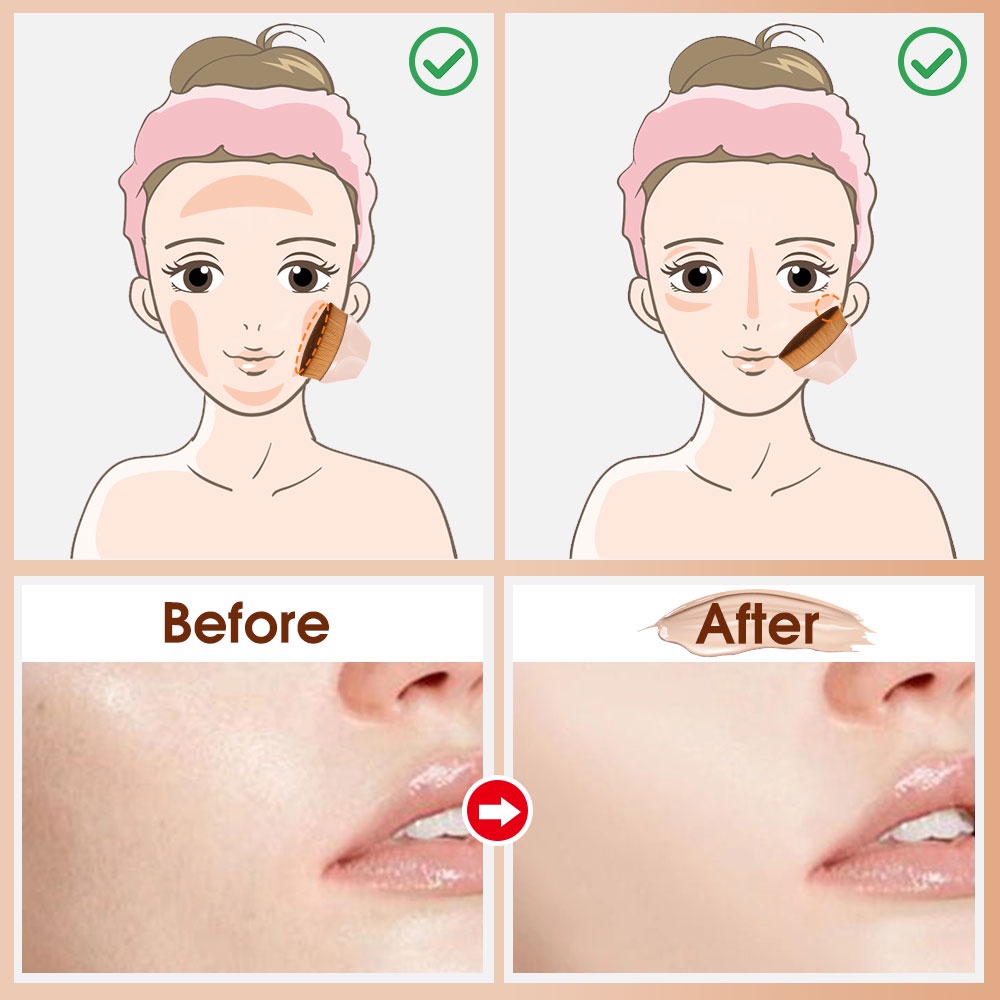 Cọ Trang Điểm Nền BB Đầu Cánh Hoa Phẳng Không Để Lại Dấu Vết