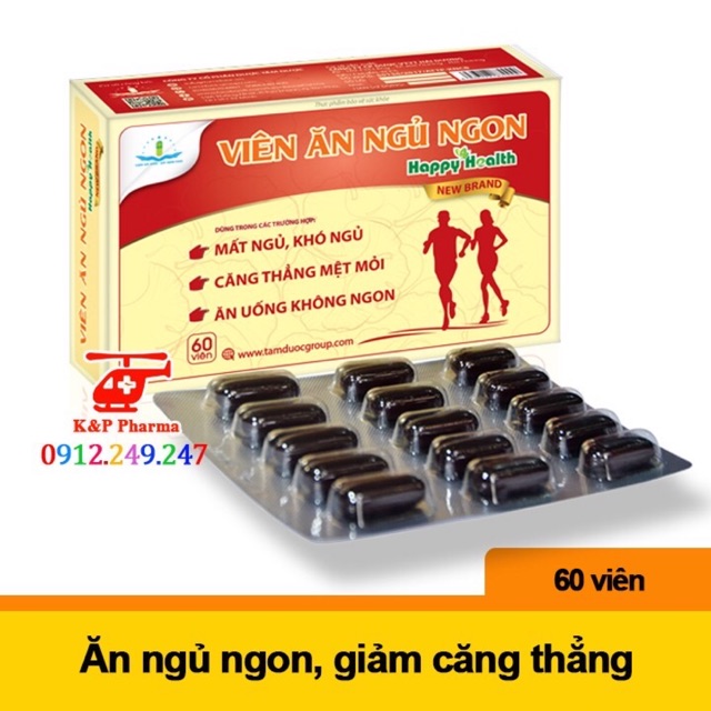 ✅ [CHÍNH HÃNG] Viên ăn ngủ ngon Happy Health New Brand - Giảm căng thẳng, mệt mỏi, mất ngủ, suy nhược thần kinh