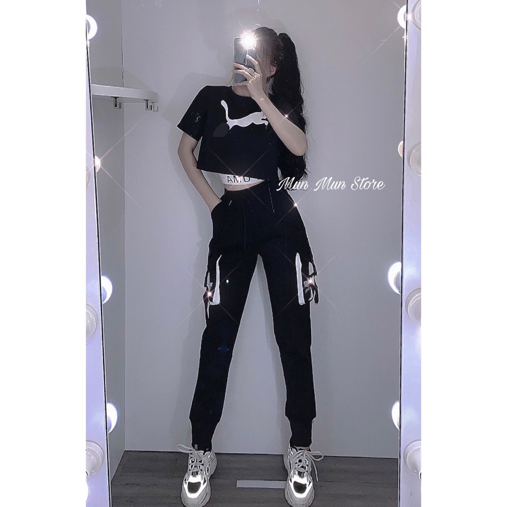 Quần jogger nữ [𝐅𝐫𝐞𝐞 𝐒𝐡𝐢𝐩] MunMunStore quần dài jogger ống vừa phối bo gấu Ulzzang (ảnh + video thật)