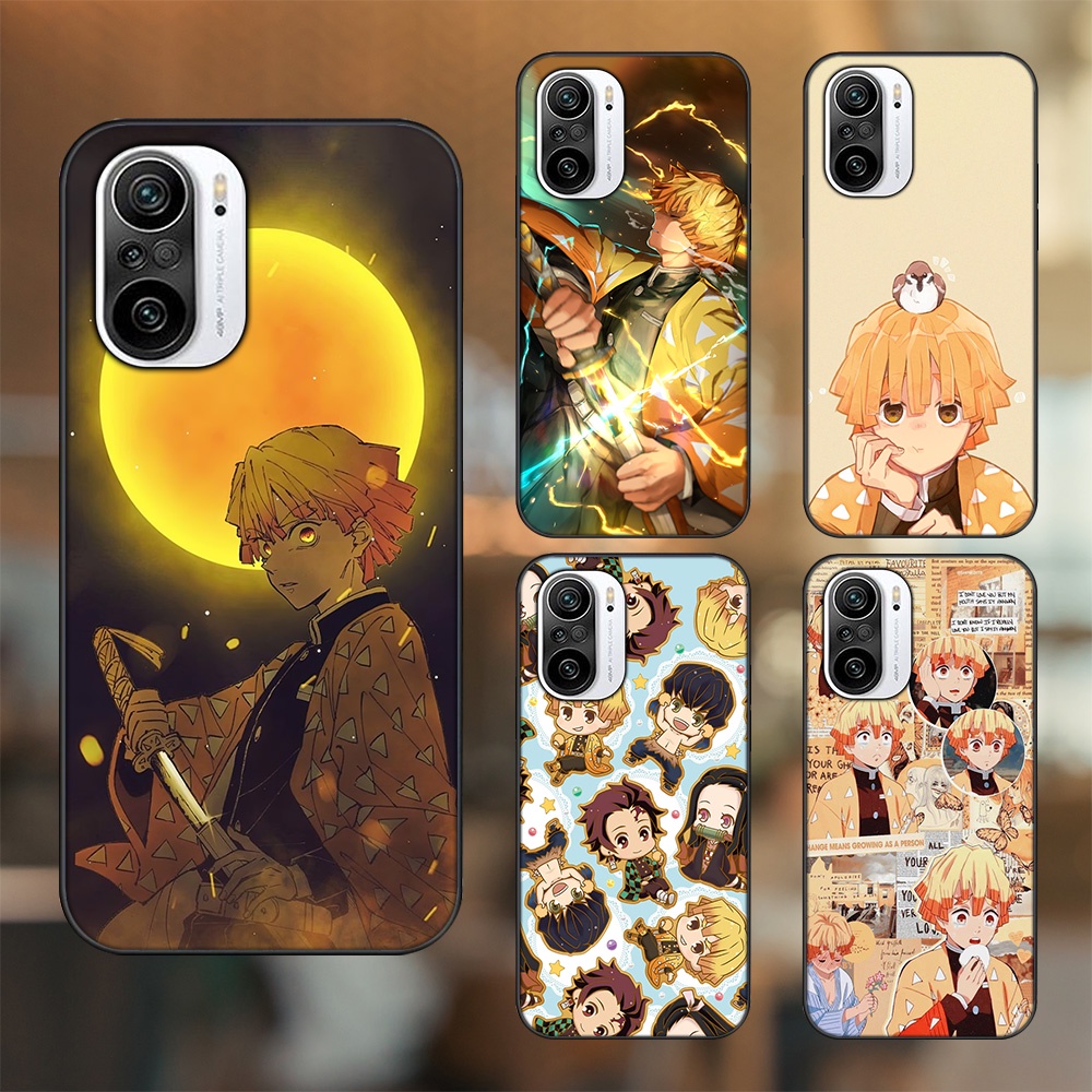 Ốp lưng Xiaomi K40 viền đen in hình Zenitsu Kimetsu no Yaiba