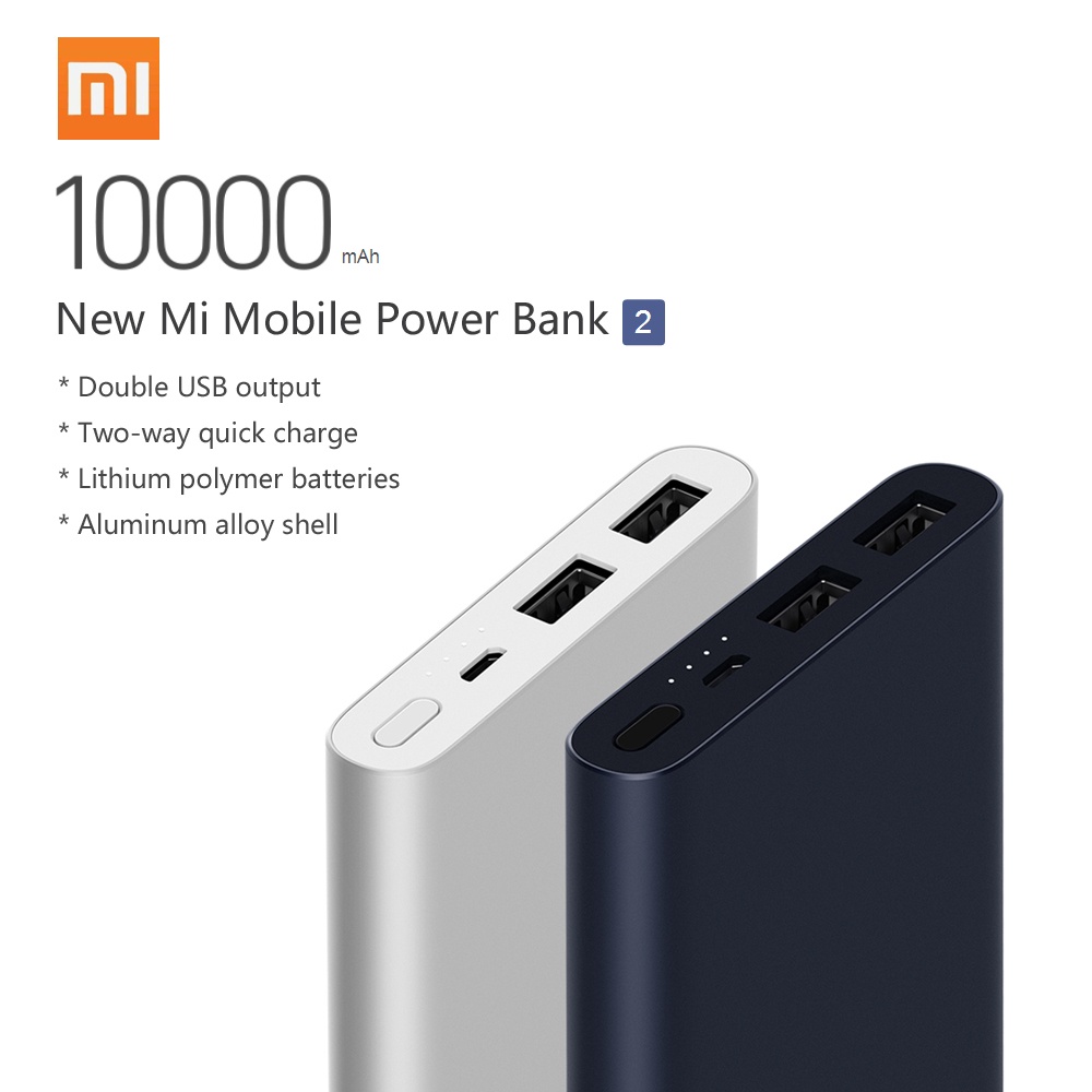 Pin dự phòng Xiaomi Gen 10.000mah 2 cổng sạc tiện lợi - Hàng chính hãng
