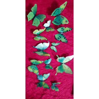 Decal dán tường  hình bướm 3D