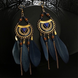 Bông tai lông vũ - Phụ kiện Boho