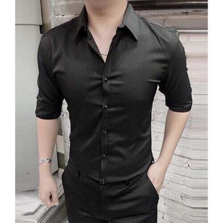 áo somi nam,áo somi đen trơn cao cấp
