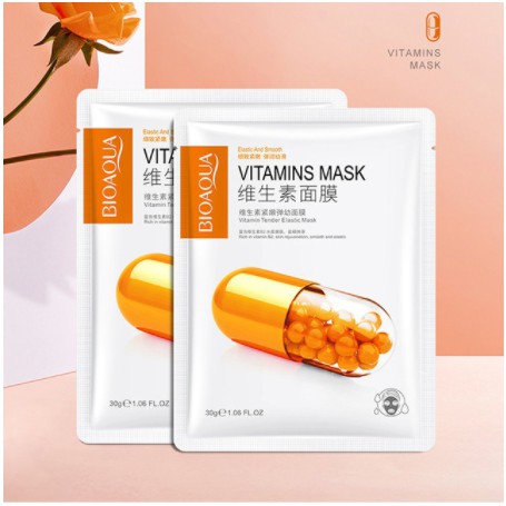 Mặt nạ VITAMINS MASK cấp ẩm mềm mịn se khít lỗ chân lông giảm thâm kiềm dầu nội địa trung Bioaqua