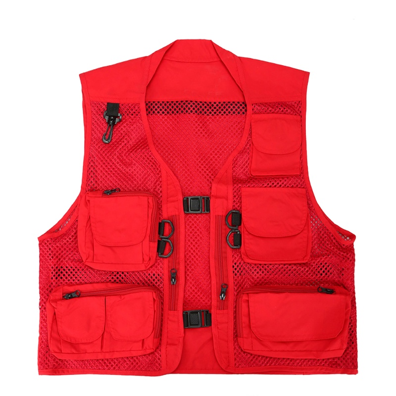 QQ* Men's Mesh Vest Multi-Pockets Quick-Dry Breathable Waistcoat for Outdoor Hunting