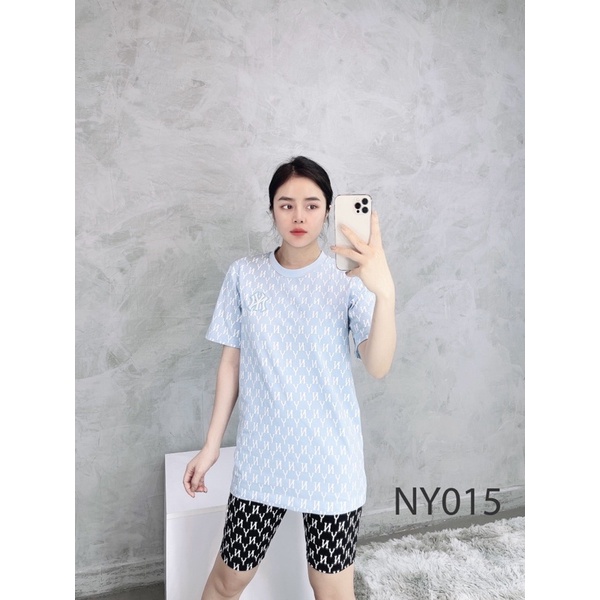 | Ảnh Thật | Áo N Y Xanh Mono Trắng