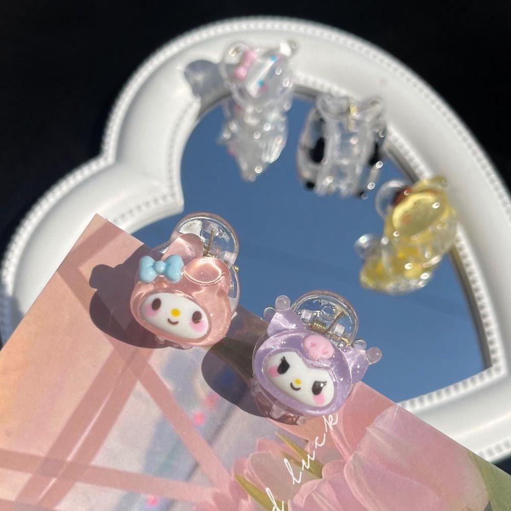 Kẹp Tóc Đuôi Ngựa Hình Thỏ Kuromi Cinnamoroll Lấp Lánh Cho Nữ Giá Đỡ