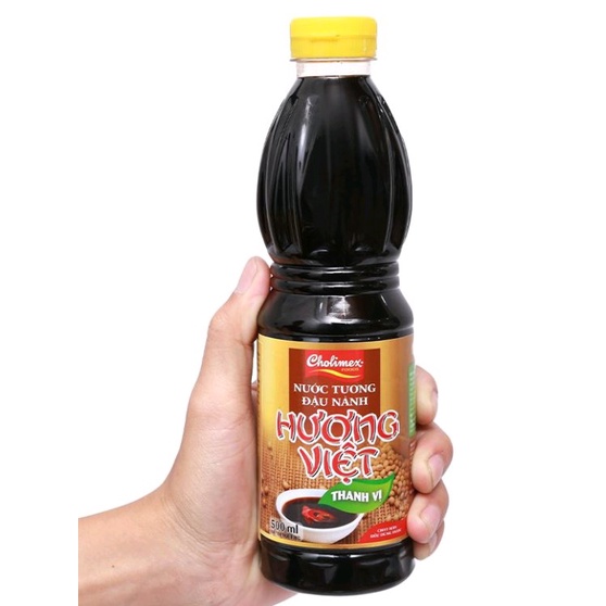 Nước tương đậu nành thanh vị Hương Việt chai 500ml