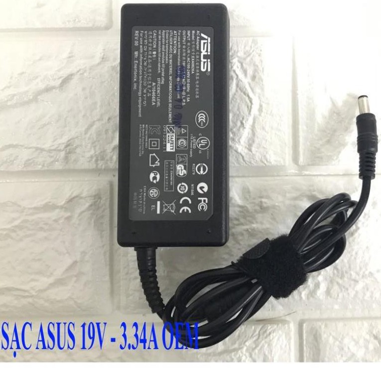 Sạc Laptop Asus 19V 3.42A 65W Tặng kèm dây nguồn (ADAPTER ASUS 19V3.42A)