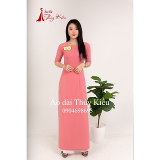 Áo dài Thúy Kiều trơn lụa Nhật màu hồng K9