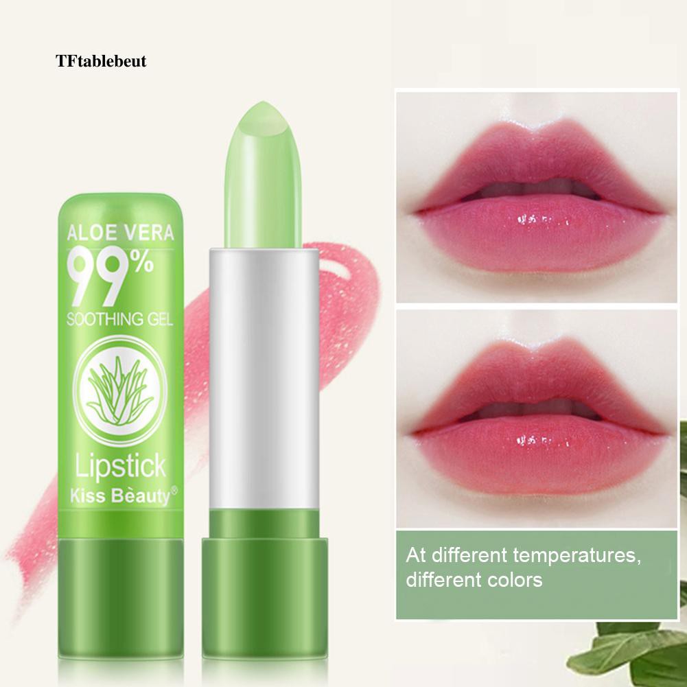 Thỏi son dưỡng ẩm môi đổi màu chiết xuất lô hội KISS BEAUTY