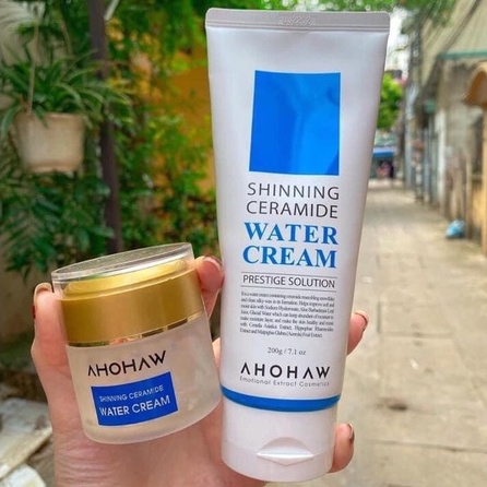 Kem Cấp Nước  Ahohaw Shining Ceramide Water Cream Cung Cấp Độ Ẩm,Căng Bóng, Phục Hồi Dâ