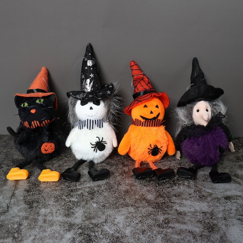 Búp bê nhồi bông mini hình bí ngô/ phù thủy sáng tạo trang trí dịp Halloween