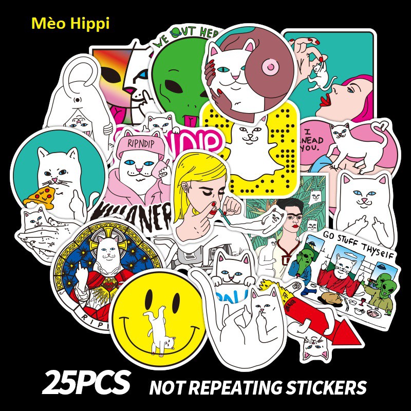 Sticker hình dán chống nước cho mũ bảo hiểm vali đồ dùng cực đẹp