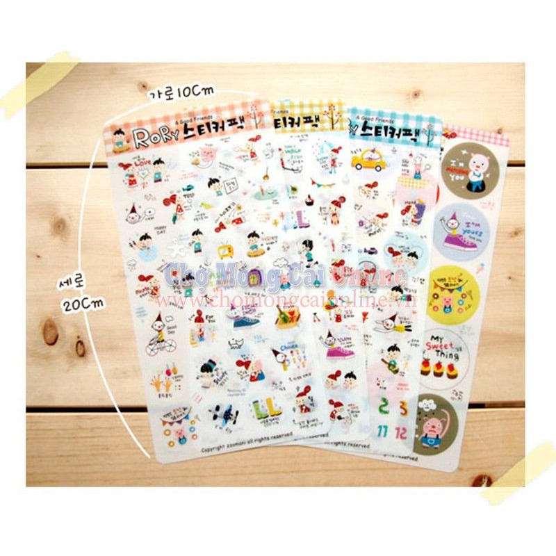 1k Deal hot  STICKER DÁN HÀN QUỐC SIÊU CUTE NHIỀU MẪU 1 TẤM