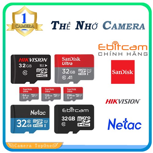 Thẻ Nhớ Camera 32gb 64gb 128gb Hikvision/Netac/Ebitcam/San.Disk