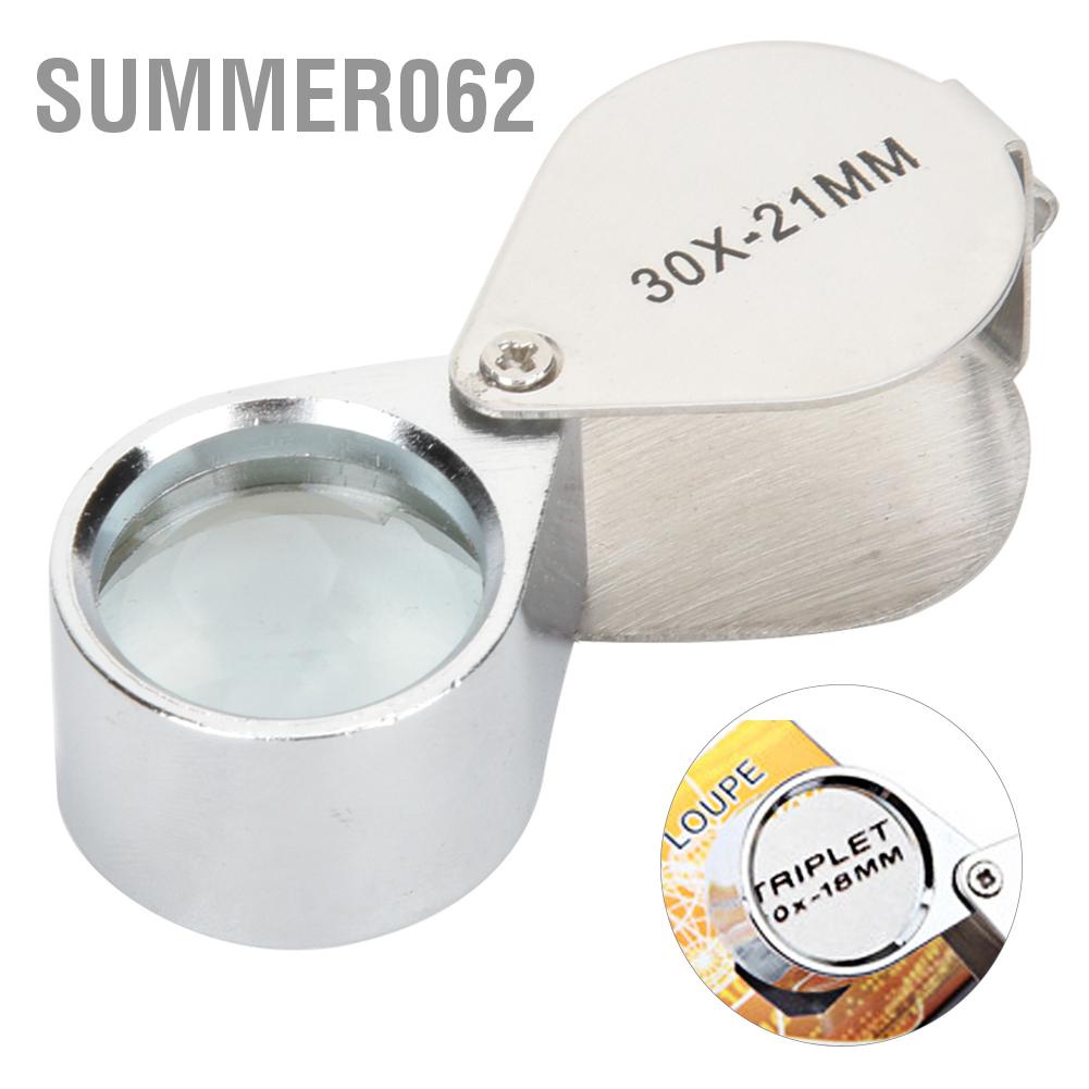 Summer062 Portable Mini Glass Magnifying Lens   Jewelers Magnifier for Identifying Jewelry Stamps Coins Antiques