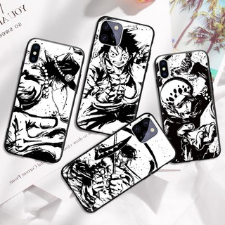 Ốp điện thoại cứng màu đen trắng in hình luffy zoro cho phone 7 plus 8 6 11 pro xr xs max - a803