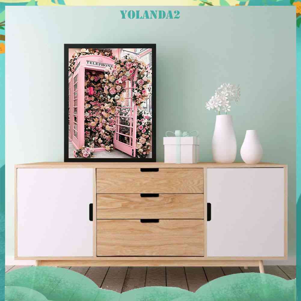 Bộ Tranh Đính Đá 5D Tự Làm Hình Hoa Hồng Dùng Trang Trí Điện Thoại / Giày Bốt