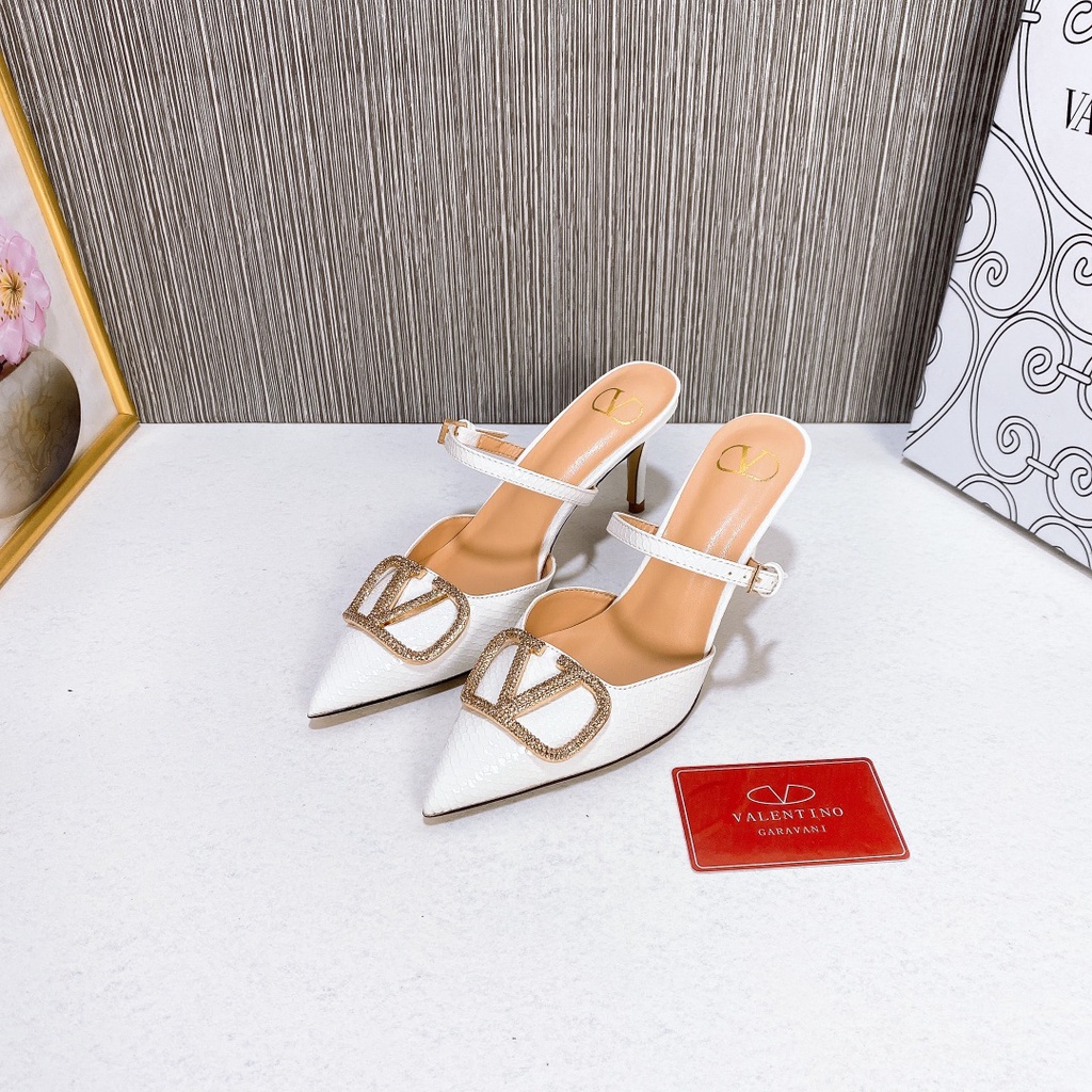 Dép Cao Gót 8cm Mũi Nhọn Họa Tiết Da Rắn Thời Trang Cho Nữ