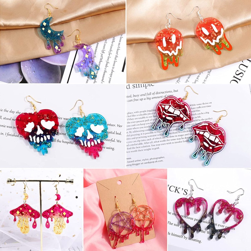 Sa Set 117 Khuôn Làm Bông Tai Bằng Resin Epoxy Độc Đáo DIY