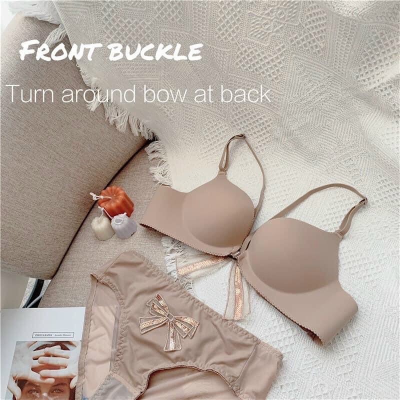 Bộ áo lót đúc su cài trước đệm vừa phối nơ + quần mã FLA56 | BigBuy360 - bigbuy360.vn