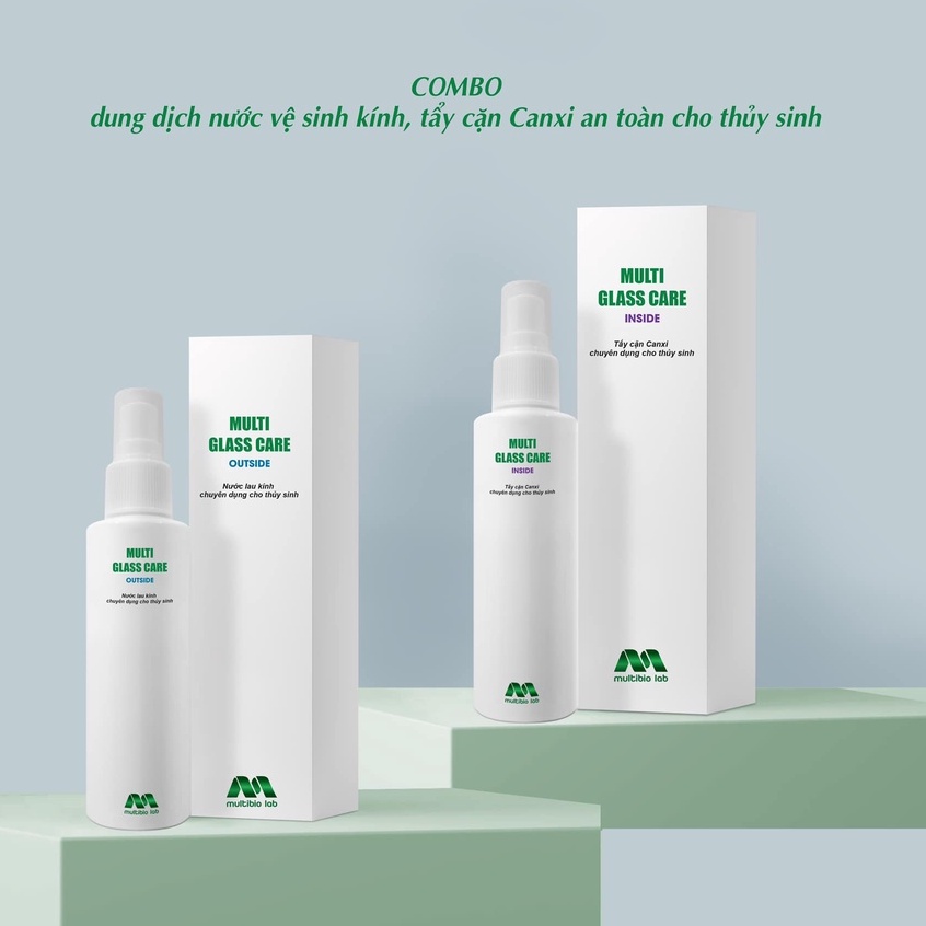 MULTI GLASSCARE INSIDE - MULTI GLASSCARE OUTSIDE | Dung Dịch Tẩy Cặn Canxi Cho Hồ Cá Tép, Thủy Sinh