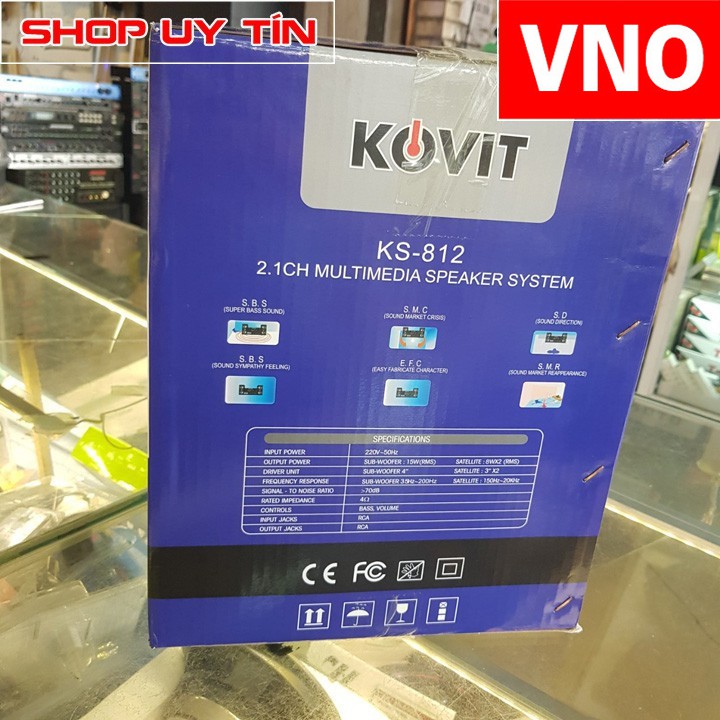 Loa vi tính 2.1 KOVIT KS 812 - Nghe nhạc cực tốt, có màn hình LED hiển thị, công suất vừa phải, có kết nối bluetooth