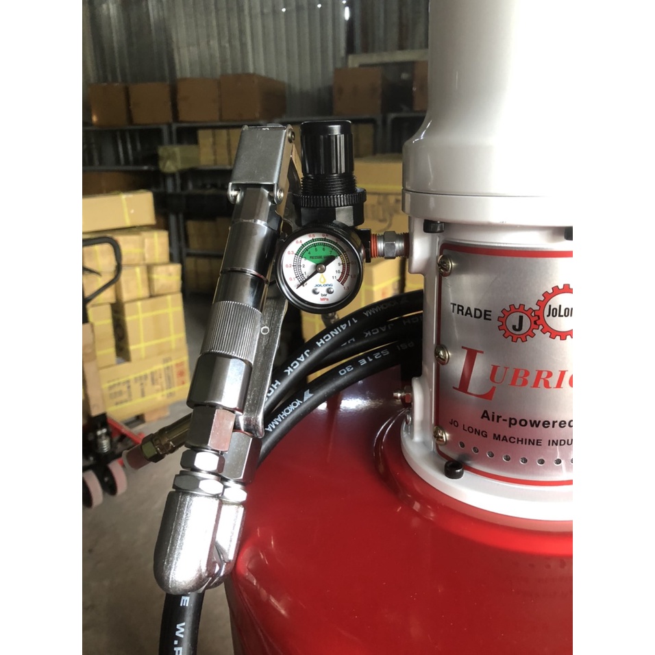 Thùng bơm mỡ,Máy bơm mỡ bò bằng khí nén Jolong A65G