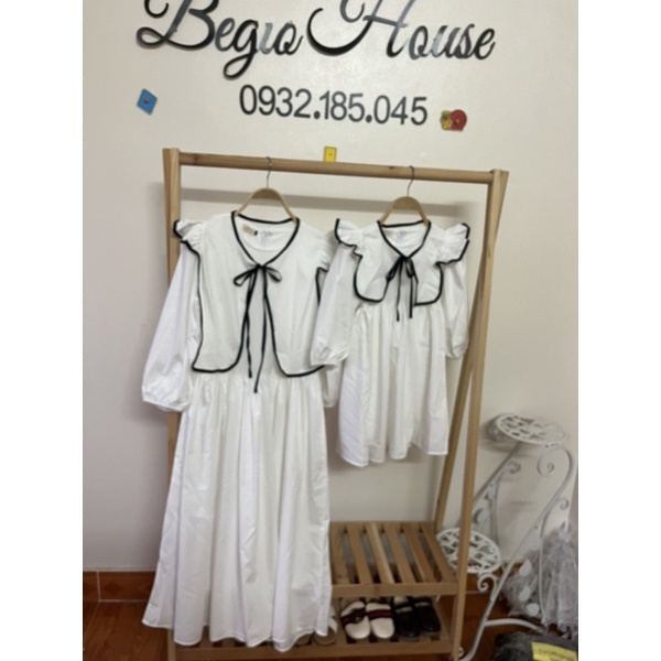 Set đầm mẹ và bé đen vintage