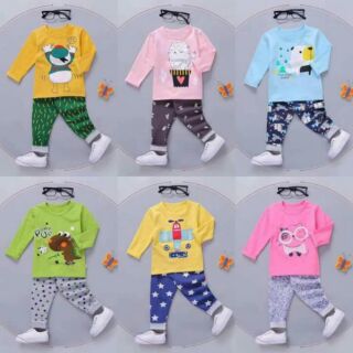 Bộ cotton dài tay cho bé trai và gái